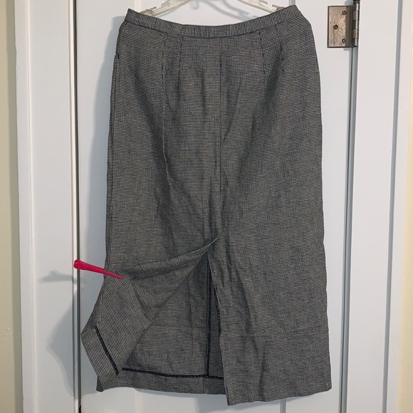Talbots 2-Piece: Midi Skirt & Jacket, Linen Blend, Houndstooth Check, EUC, Chic! - Picture 11 of 15